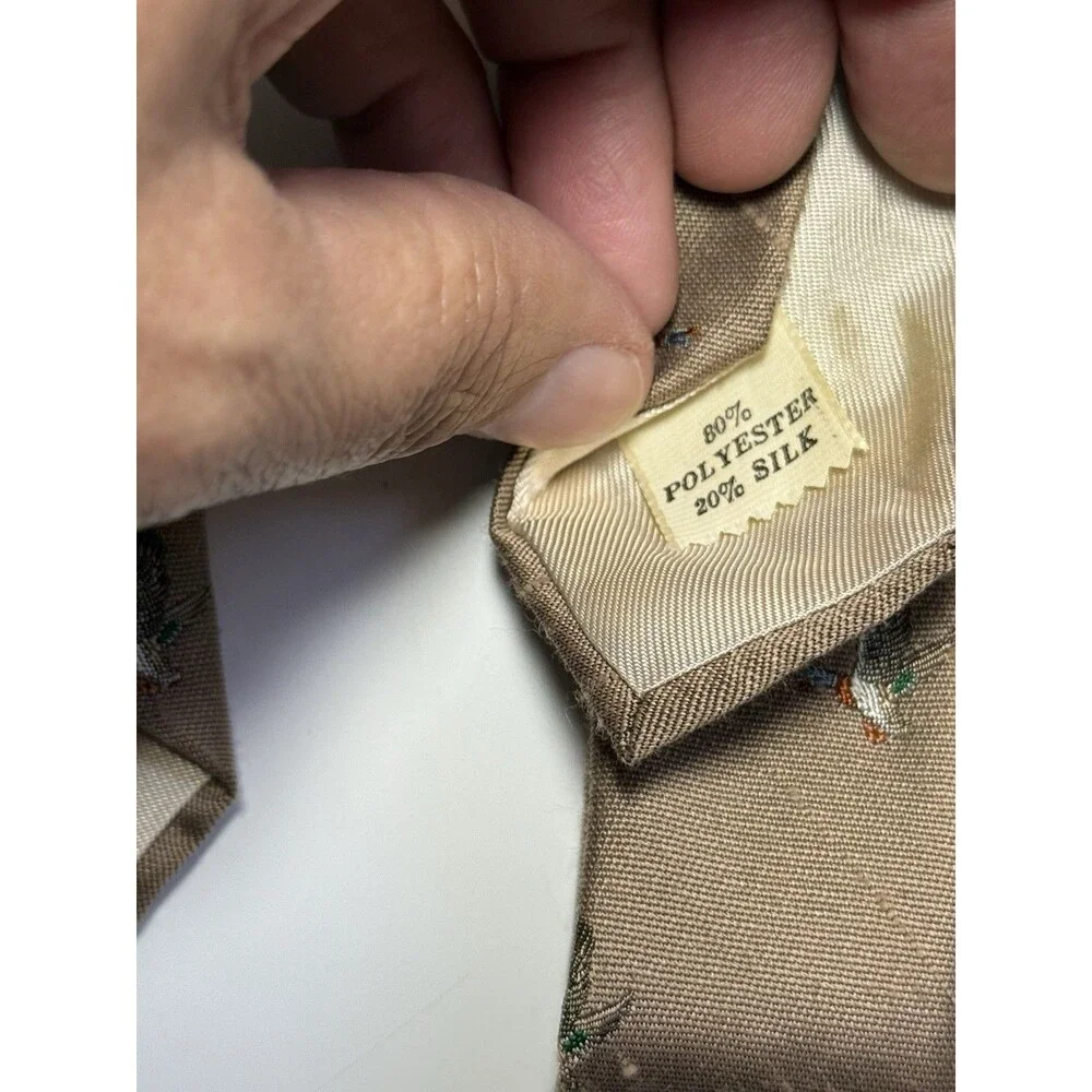 Vintage Brownstone Polyester Raw Silk Flying Duck The In Light Brown